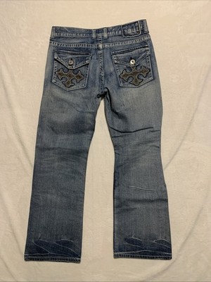 Y2K Helix Jeans Mens 34x32 Boot Cross Fade Grunge Skate Bootcut
