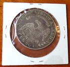 1828 capped bust half dollar curled 2 - has scratches — photo 2