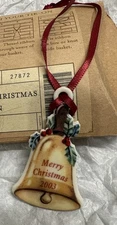 Longaberger 2003 Merry Christmas Basket Tie On - NIB - #27872