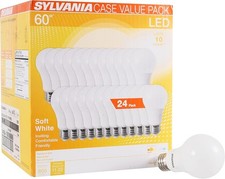 24 pack Sylvania 8.5 Watt 60 Watt Equivalent A19 LED Light Bulb in 2700K  74765