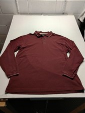 Men's Nike Golf Polo Shirt Large Stripe Dri-FIT Long Sleeve Golf Performance