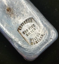 Vintage Chovanak - Helena, Montana 5 oz Poured Silver Ingot Bar