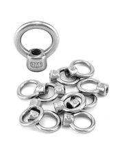 QWORK Lifting Eye Nut, 10 Pack, 1/4" UNC Marine Grade Stainless Steel 316 1/4"