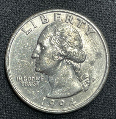 1994-P Washington Quarter Struck Off Center Strike Mint Error with Nice Detail