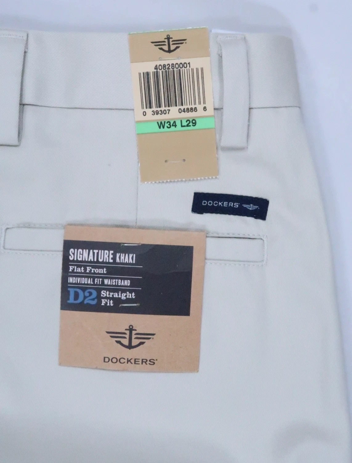 NWT DOCKERS D2 2009 VTG Y2K RELAXED MEN 34 X 29 SIGNATURE FLAT FRONT khaki PANTS