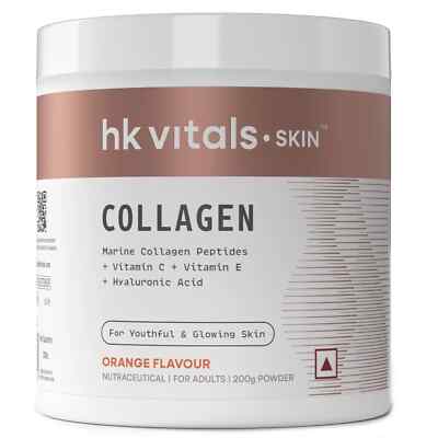 HealthKart HK Vitals Skin Radiance Collagen Powder For Glow Skin, Orange 200g