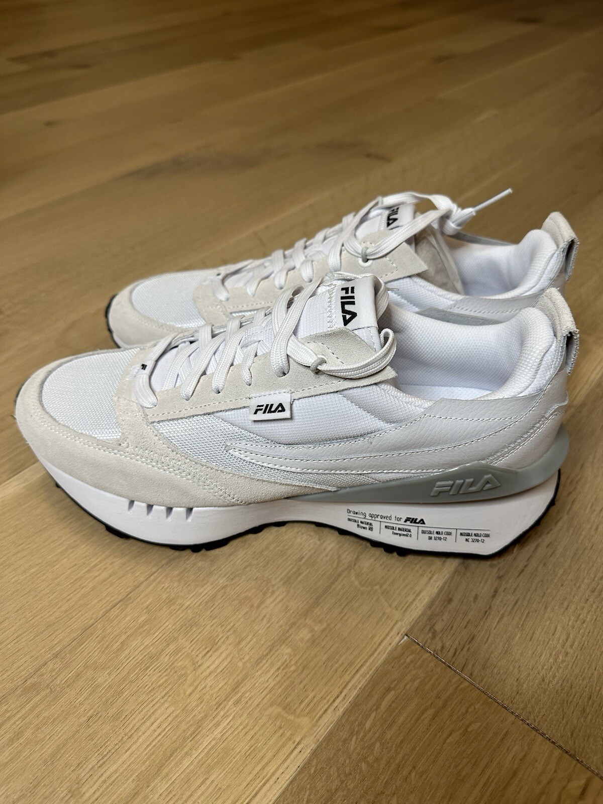 FILA RENNO N GENERATION PATCHED wht/wht/ggry Men’s Size 13 BNIB