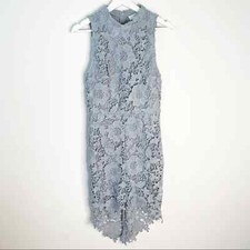 ASTR THE LABEL Dusty Blue High Low Samantha Lace Dress