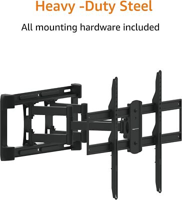Full Motion Articulating TV Stand, 37  to 80  TV (up to 132 lbs), Black