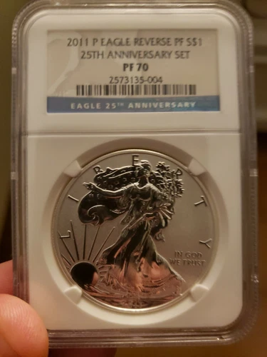 2011 P REVERSE PROOF SILVER EAGLE NGC PF70 FROM THE 25TH ANNIVERSARY SET 
