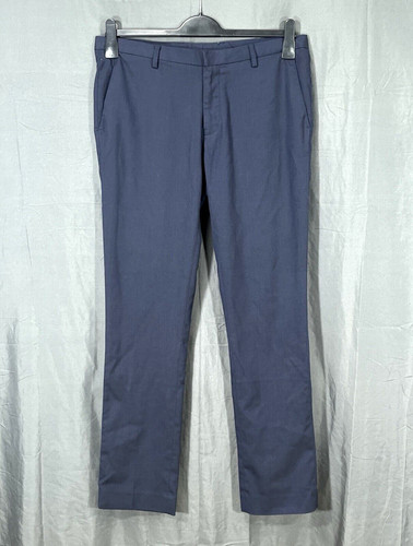 ASOS Navy Blue SKINNY FIT Flat Front STRAIGHT LEG Chino Pants TROUSERS Sz 34x32