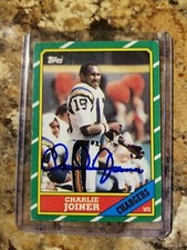 Charlie Joiner signed 1986 Topps San Diego Chargers auto autograph with COA