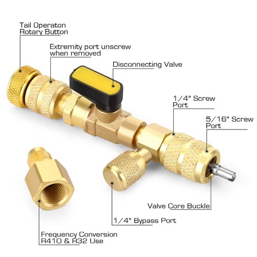 HVAC Valve Core Remover Dual Size 1/4" and 5/16" Port Installer Tool R410A R22 - Picture 6 of 18