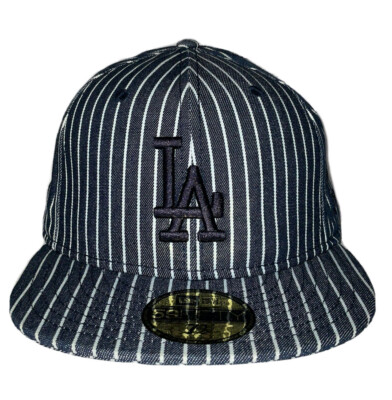 LA DODGERS NEW ERA 59FIFTY MEN'S PINSTRIPE BASEBALL HAT: FITTED