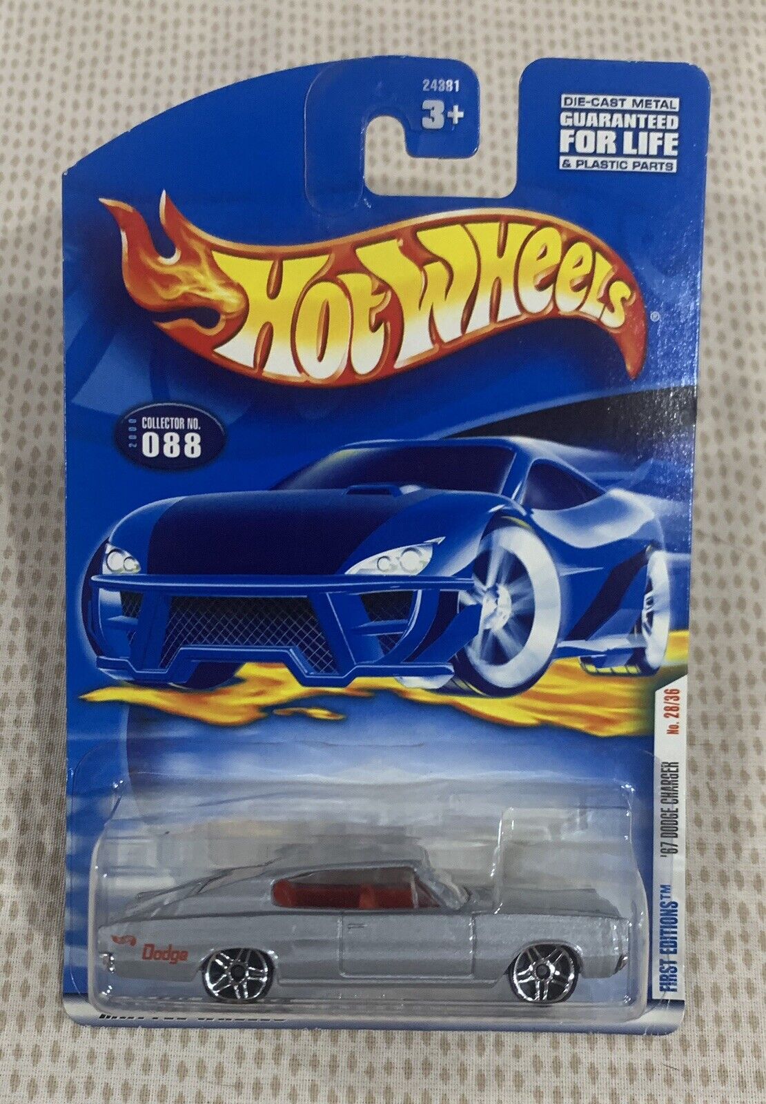 2000 Hot Wheel #088 First Editions 28/36 '67 DODGE CHARGER Silver w/Pr5 Sp Wheel