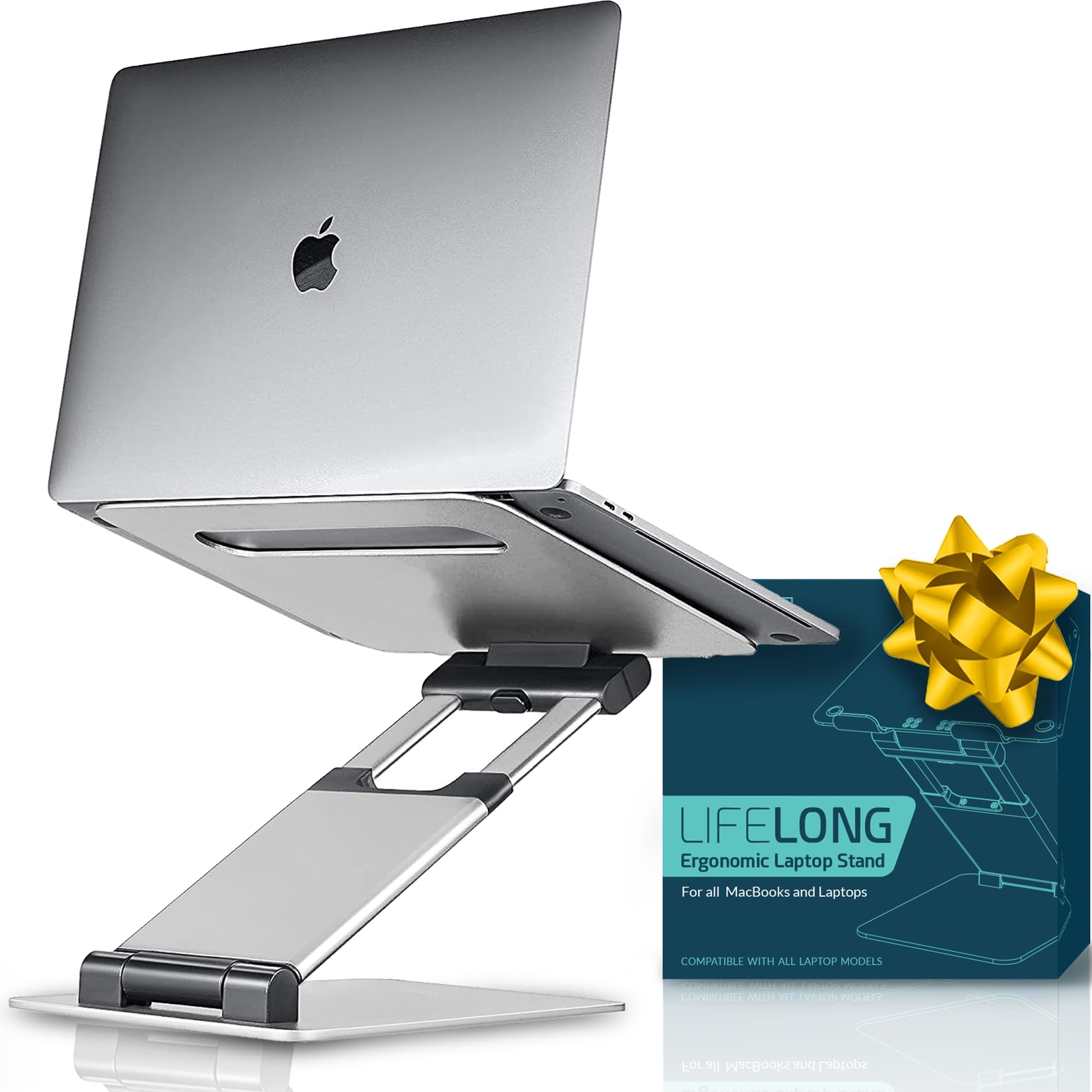 Adjustable Ergonomic Laptop Stand for Desk Sit to Stand Convertor Holder-image
