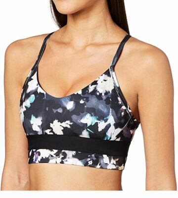 Nike Women's Indy Floral Longline Sports Bra Black CJ1387 Size XS NEW with tag