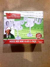 National Lampoons Christmas Vacation Moose Mug Acrylic Stemmed Wine Glass 2 Pack