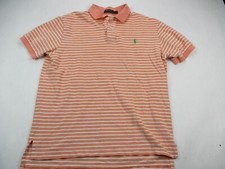 Polo Ralph Lauren Shirt Mens Large Pink Stripes Short Sleeve Cotton Pony