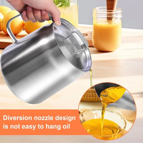 1.5L/2L Oil Filter Pot with Strainer and Frying Basket 304 Stainless Steel Oiler - Picture 10 of 33