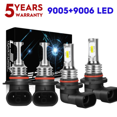 For MACK Vision CX CXN Truck 1998-2015 LED 9005+9006 Headlight High/Low Beam 4X