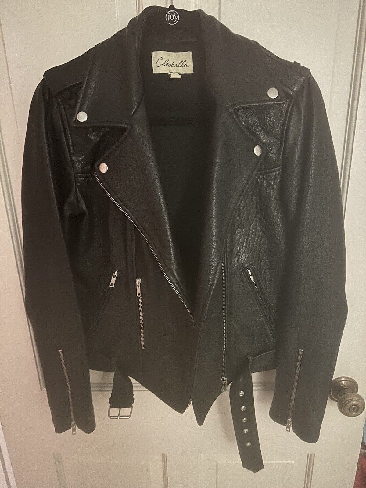 Cleobella Black Leather Moro Jacket Size Medium - image 1