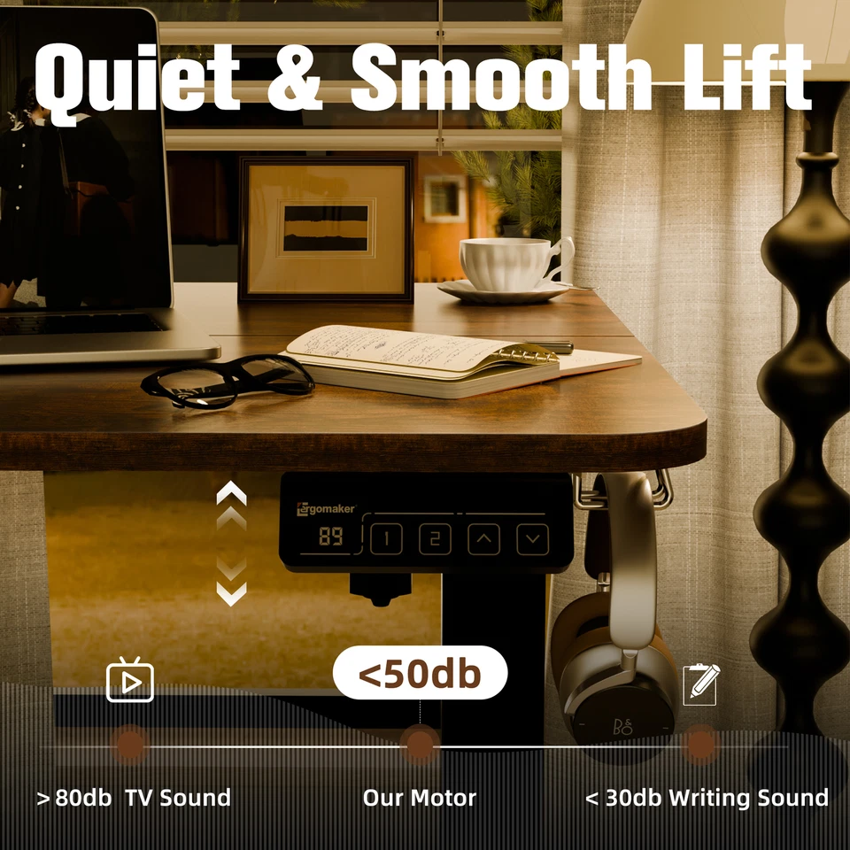 Ergomaker 90cm Electric Standing Desk Height Adjustable Office Computer Desk New - image 4 of 4