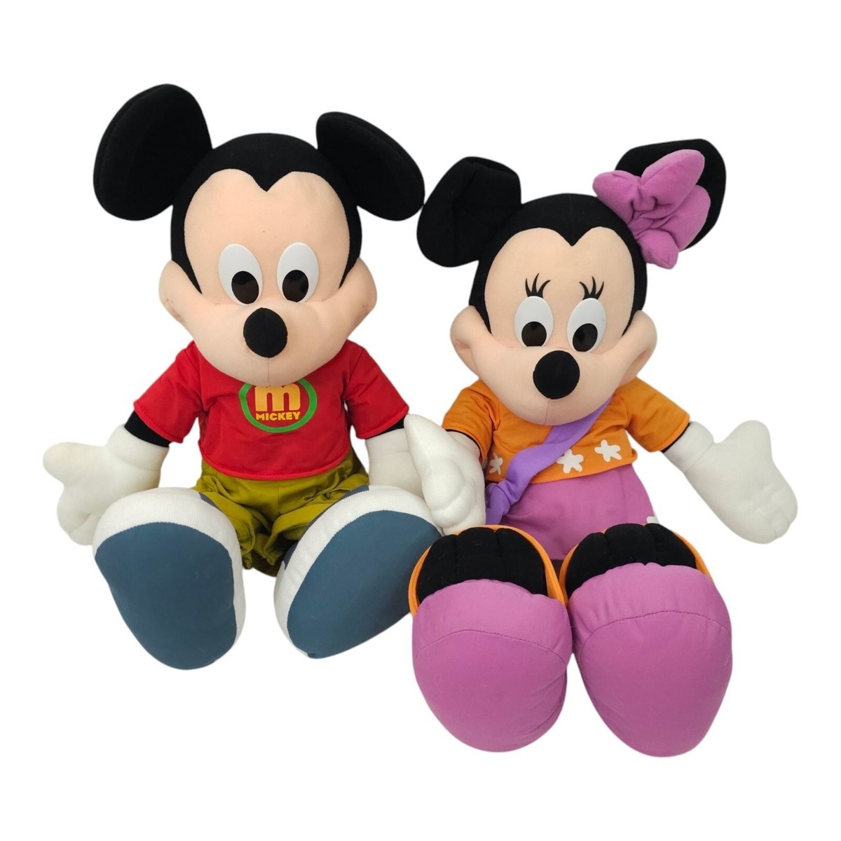 Disney Jumbo Mickey Minnie Mouse Plush Vintage 2000 Stuffed 