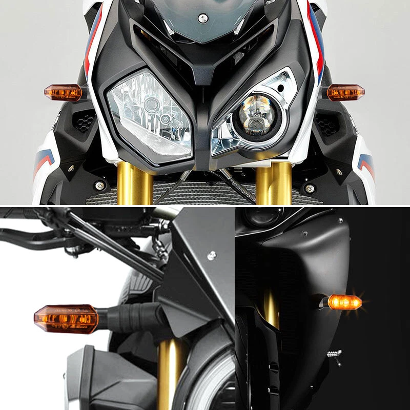 4X Luz Indicadora LED Universal Motocicleta Luz Indicadora Ámbar Intermitente Lámpara 12V Foto 4 de 4