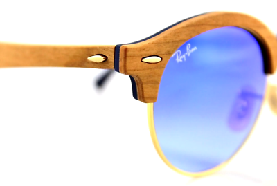 Polarized RAY-BAN Sunglasses CLUBROUND WOOD RB 4246-M 1180  display picture 1