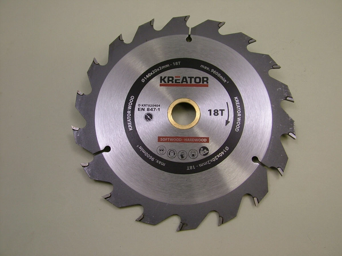 Circular saw blade wood rip cut carbide tipped 140mm 18 teeth 20