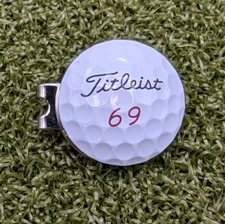 69 Real Golf Ball Marker With Magnetic Hat Clip Red Number Prov1x Pro V1x Pro V1