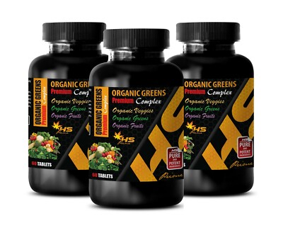 immune system booster - ORGANIC GREENS COMPLEX - asparagus supplement 3 BOTTLE