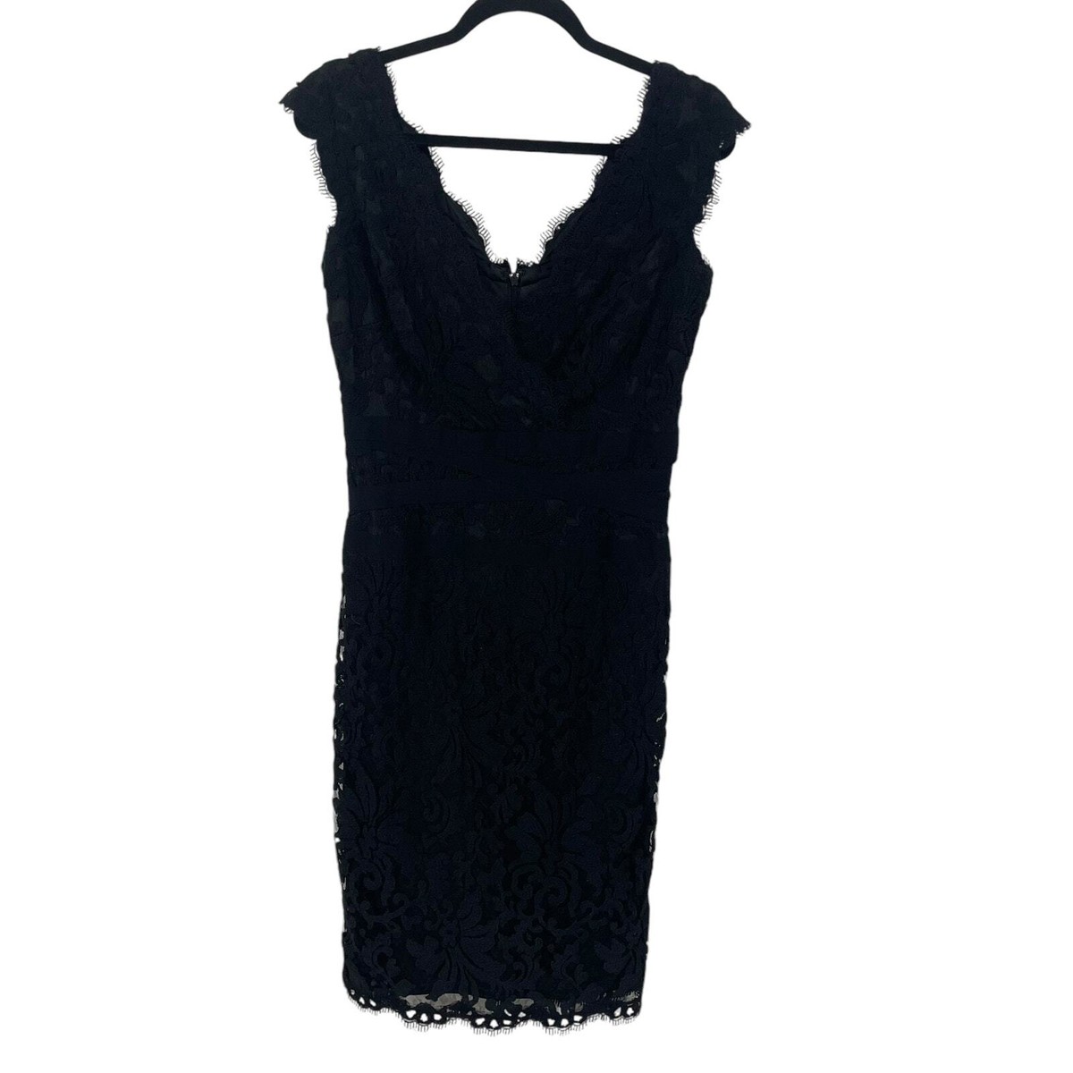 Tadashi Shoji Sleeveless Knee Length V Neck Black Lace Tadashi Shoji Sleeveless Knee Length V Neck Black Lace