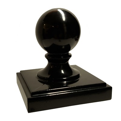 4'' x 4'' Decorex Hardware Aluminium Ball Top Post Cap for Metal Posts - Black