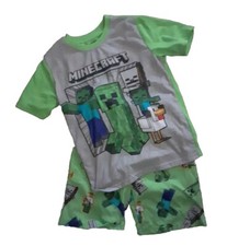 Minecraft 2 Pc Sleepwear Boys Size 8 Green