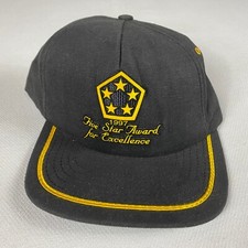 1997 Five Star Award Hat VTG Snapback Cap Excellence Felt Black Yellow USA Made