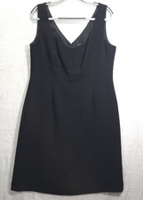 Tahari Arthur S Levine Black Dress Sleeveless  Women 14 Office Staple Layering