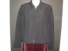 DKNY Donna Karan NY Jacket Size 10 Medium Lightweight Black Front Zip