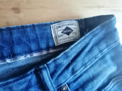 Jeans Denim Co Skinny Gr. 44 W32 L30 Risse Fransen Destroyed blau - Bild 7 von 8