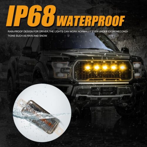 Luces de señalización de rejilla LED ahumadas 5 piezas para Ford F150 F250 F350 Raptor 2004-2019 - Imagen 6 de 12