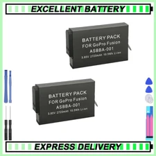 2x ASBBA-001 for Camera Gopro Fusion Rechargeable Battery Pack 2720mah