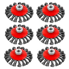4" Wire Cup Brush Set - 6 Pack Twisted Knotted Wheel Brushes for Angle Grinders,
