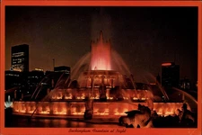 Buckingham Fountain Chicago Illinois vintage postcard d698