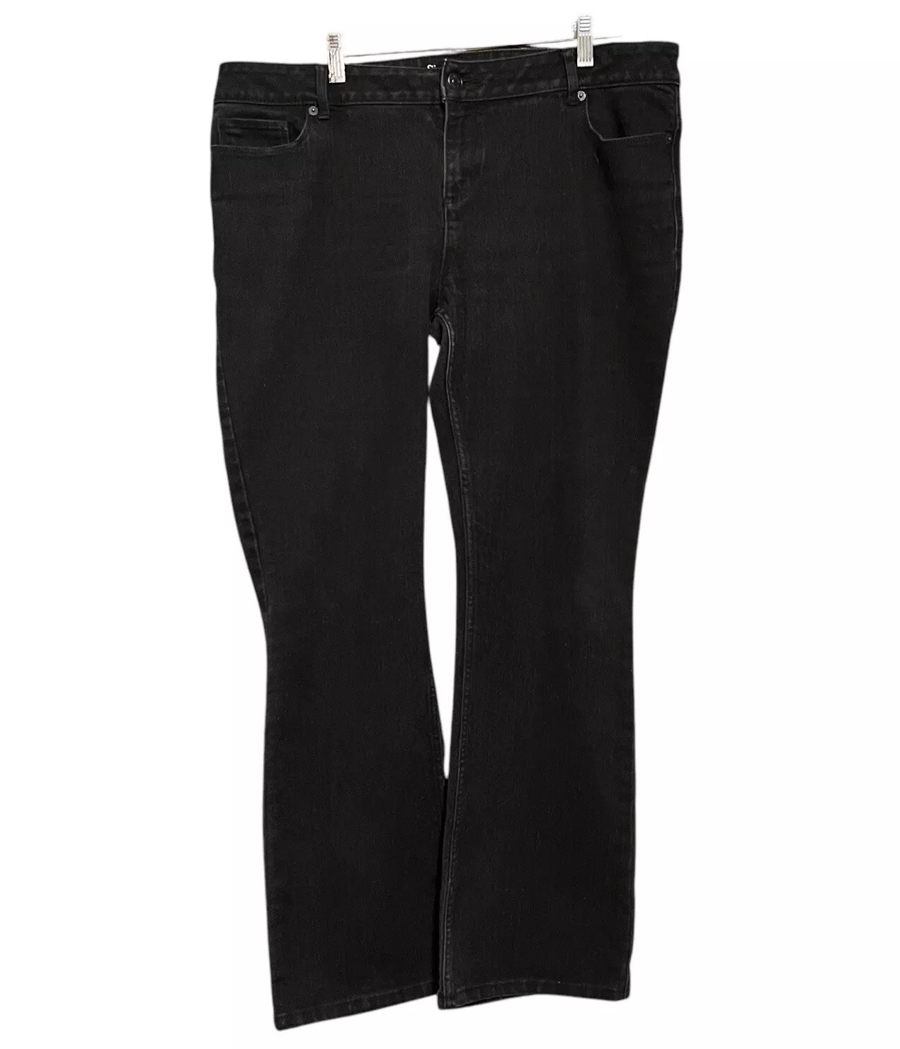 Simply Vera Vera Wang Jeans Womens 16 Black Boot Cut Dark Pants Mid Rise Denim