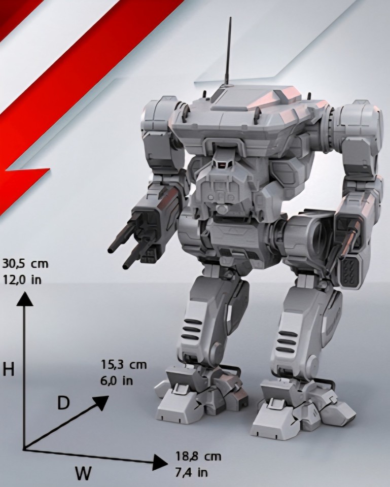 Mech Warrior Warhawk Battle Mech 1/60 Scale Model Kit Custom 3d Model ...