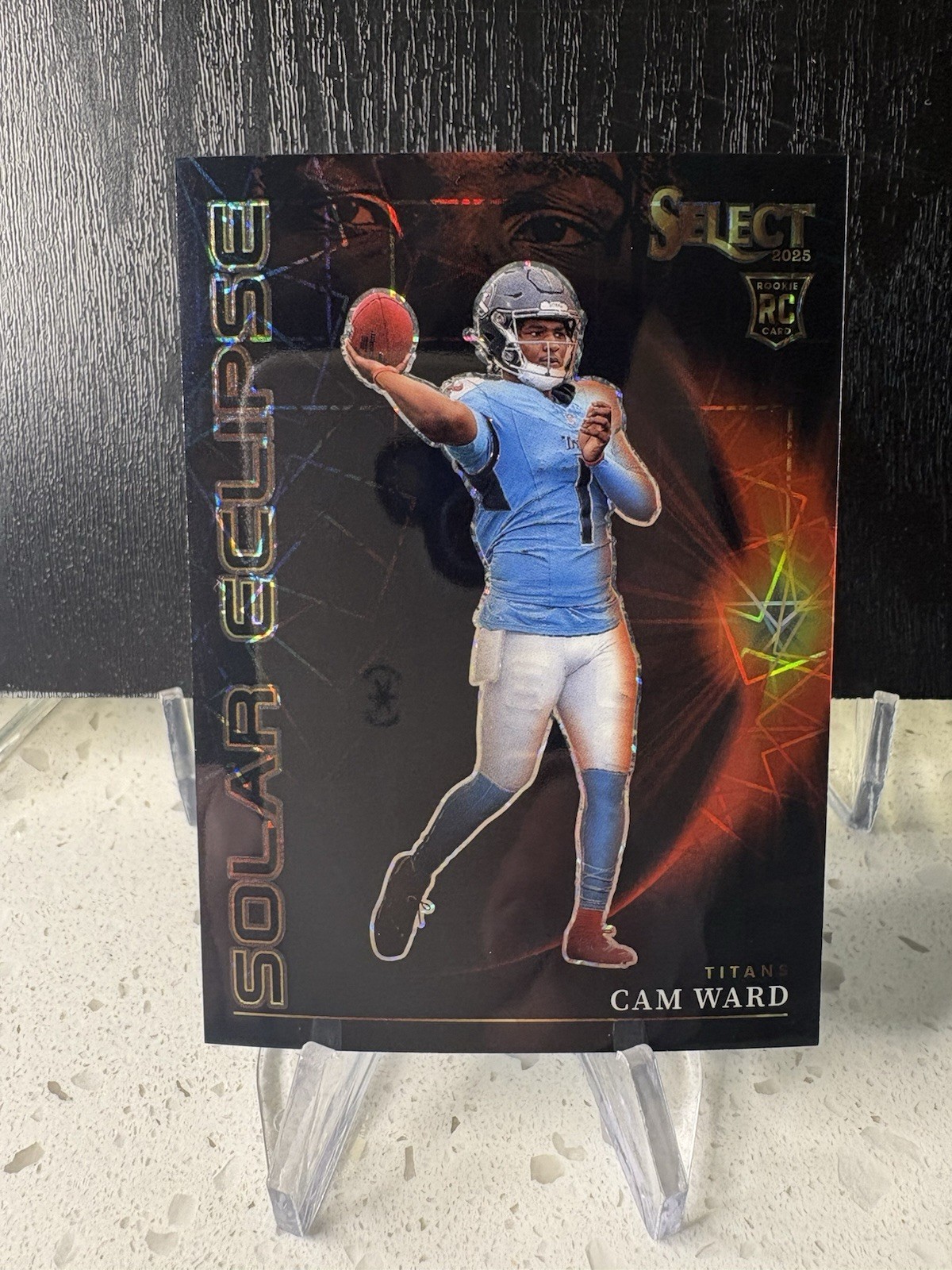 Cam Ward 2025 Panini Select Solar Eclipse SSP Rookie Black Prizm 1/1