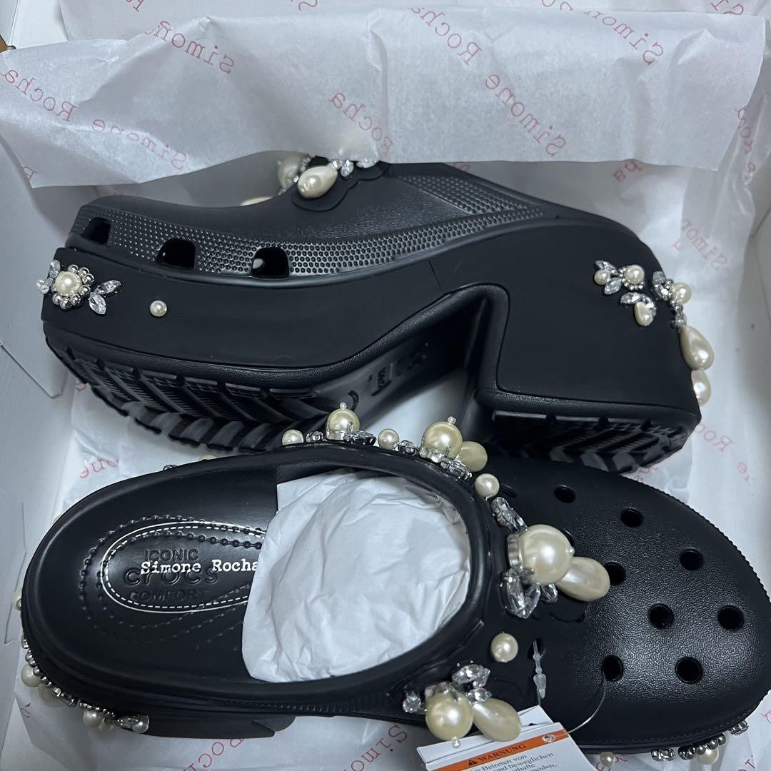 Simone Rocha x Crocs Siren Spiked 25cm Pearl Bias Motif New