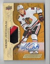 2018-19 Upper Deck Engrained Rookie Patch Autograph #96 Henri Jokiharju 42/65