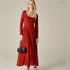 J. CREW Ballet Maxi Dress With Chiffon Skirt Red Sz M NWT $168 {3G48}